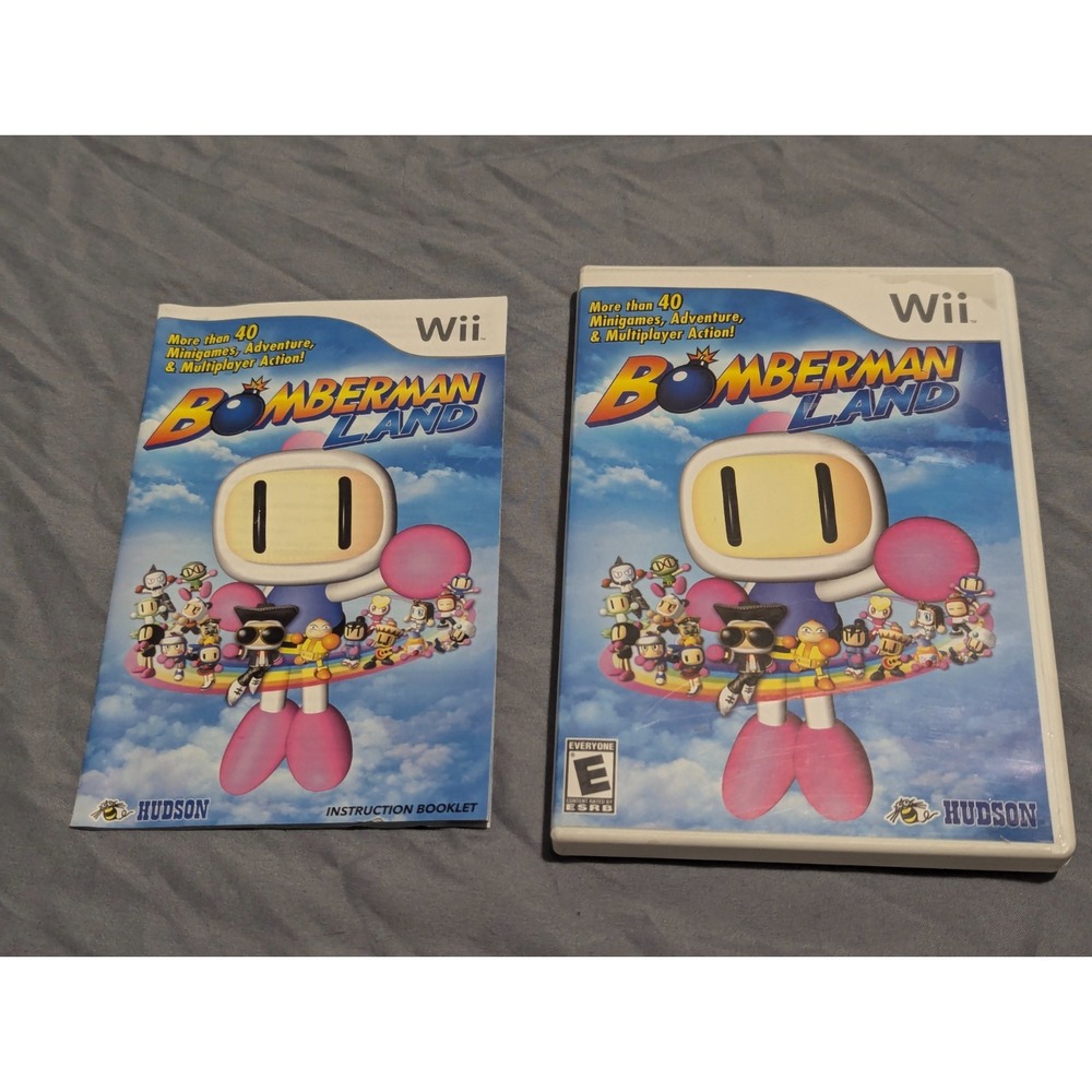Bomberman Land (Nintendo Wii, 2008) *CASE AND MANUAL ONLY* *NO DISC*